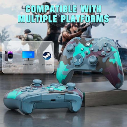 Nonbliep for Xbox Controller, Compatible with Xbox One X|S, Xbox Series X|S, PC, Special Edition Custom Wireless Controller with 6-Axis Motion Control/3.5mm Audio Jack/Dual Vibration/Turbo - color: Blue