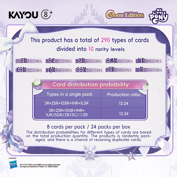KAYOU My Little Pony Friendship Eternal Cards, Moon Edition Series 3, English, Display Box of 12 Packs with 8 Cards Each