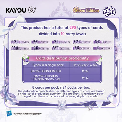 KAYOU My Little Pony Friendship Eternal Cards, Moon Edition Series 3, English, Display Box of 12 Packs with 8 Cards Each