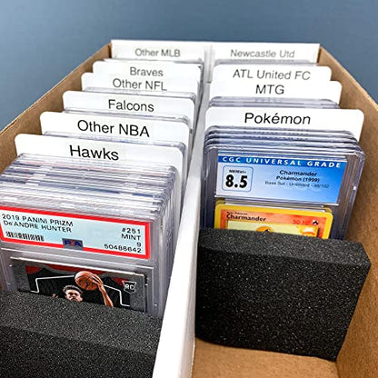 BCW Graded Trading Card Dividers - 10 ct | Archival Quality, Write-On Index Tab, 3 1/4 X 5 11/16 Inches | Fits Graded Shoe Boxes and Super Vault Boxes | Card Collection Organizer Dividers