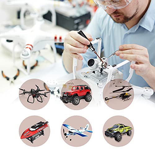 9Pcs RC Car Tool Kit 6 in 1 Hex Screwdriver Set with Tray,Cross Wrench | Hobby Repair Tool Kit Compatible with Most of RC Cars Truck Buggy Truggy Racing - color: Black With Brown Bits