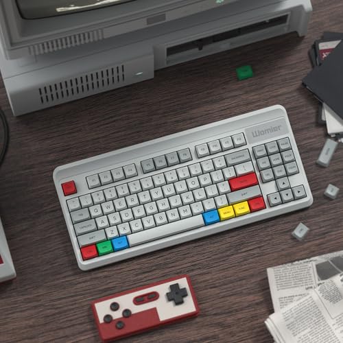 dagaladoo Keyboard keycaps Set,PBT keycaps 60% 65% 75% 100%,dye-Sublimation XDA Profile Custom Key caps for Cherry-mx Full Size Retro Mechanical Keyboard (Retro Grey/Red/Green),only keycaps - color: Retro Light Grey