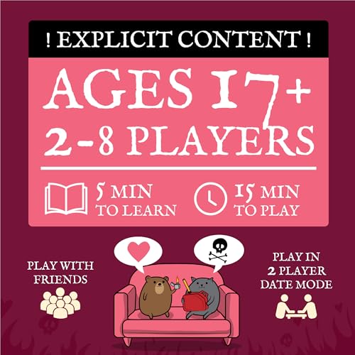 Exploding Kittens Horrible Couple Extra Horrible, 2-8 Players, 17+ | Create darkly funny comics with questions, responses, and absurd compromises. Play as a couple or with friends! Adults only! - style: Horrible Couple