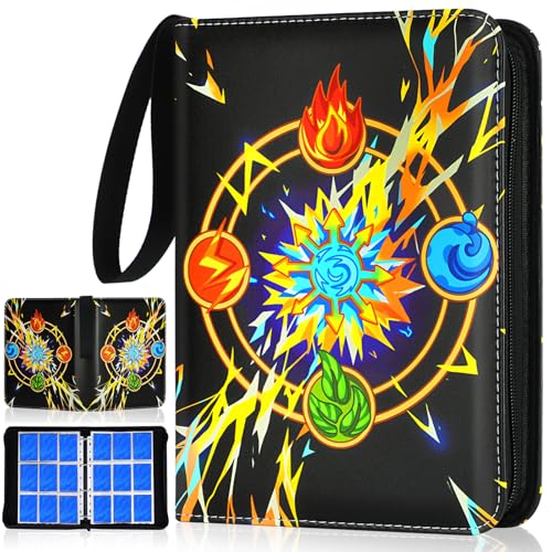 Card Binder for Cards, 9-Pocket Trading Card Binder with 50 Removable Sleeves Fits 900 Cards, Great Creative Design Card Collection Binder Album Gift for Boys Girls Aged 4 to 16 (900 Pockets) - color: 900 Pockets