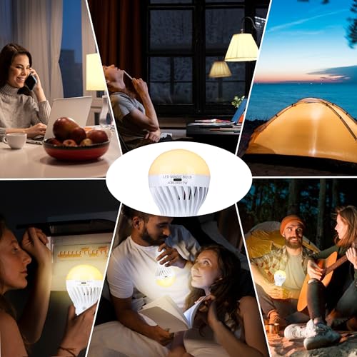 BSOD AC 85-265V 7W LED Magic Bulb with Remote Controller Warm White Emergency Light with Rechargeable Built-in Battery E27 Lamp for Home Indoor Lighting (USB Warm 2 Pack) - color: Usb Warm 2 Pack