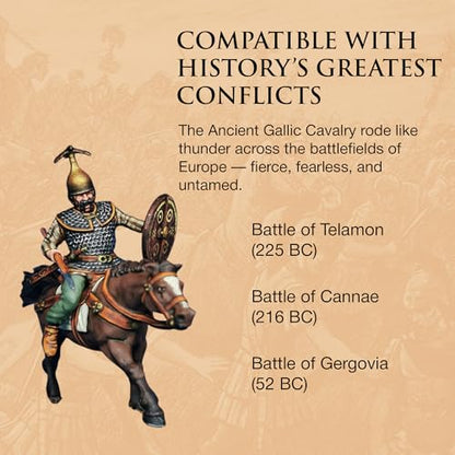 Wargames Delivered - Victrix Ancient Gallic Cavalry Set with Bonus Miniature STL Download - 12 Highly Detailed 28mm Miniatures with Spears, Shields & Cloaks for Punic Wars, Roman, and Allied Wargaming