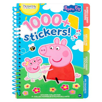Fashion Angels Peppa Pig 1000+ Tabbed Sticker Collection Book | Includes Holographic, Vinyl & Alphabet Stickers with Peppa Pig & Friends, for Kids Ages 6+ - color: Peppa Pig