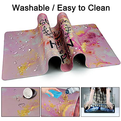 Desk Mat Pad,Large XXL Extended Mouse Pad Mat for Desktop Keyboard | 35''×15.6'' XXL Extended Gaming Mouse Pad with Non-slip Base Desk Matt Mousepad for Computer,Office,Keyboard and Laptop - color: E1- Stay Positive