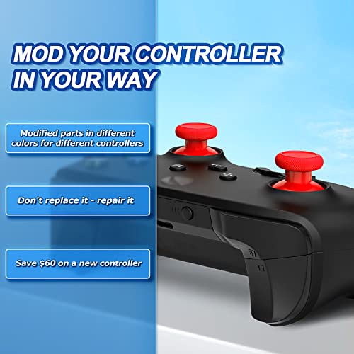 TOMSIN Replacement Joysticks for Xbox One S/X,for Xbox Series X/S Controller,4PCS True Rubberized Thumbsticks Repair Kit for Xbox One Wireless Controller(Red) - color: Red