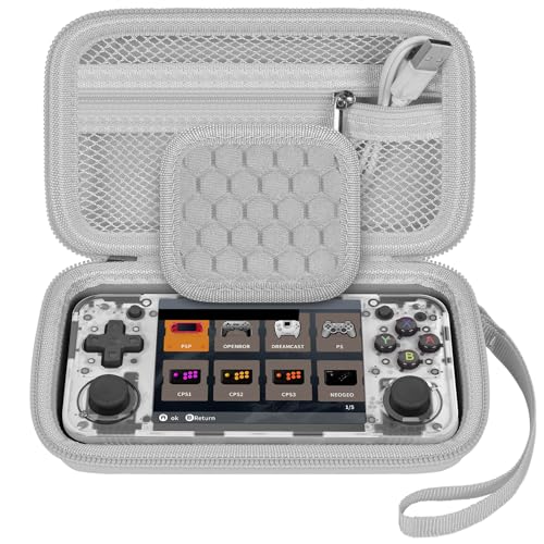 GWCASE Case for Anbernic RG35XX H RG28XX Retroid Game Console, Gray | 벨크로 스트랩 잠금 장치가 있는 맞춤형 핏 내부 트레이, 일상적인 휴대 및 여행, 캠프 또는 출퇴근을 위한 압력 방지 보호, 박스만 포함 - color: 회색.