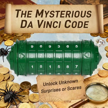 Cryptex Da Vinci Code Numeric, Money Puzzle Box for Cash Gift with Secret Hidden Compartments Birthday Xmas for Men & Women Escape Room Brain Teaser Puzzle Toy Presents - color: Green
