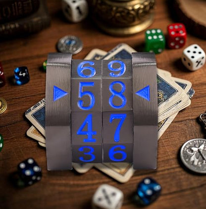 Metal MTG Life Counter, Life Counter MTG, Magic Life Counter Gift Box Packaging Suitable for Board Games, Card Games, Compatible with MTGs and TTRPG(Black Nickel_Blue) - color: Black Nickel_blue