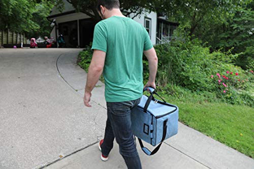 Board Game Bag - [Backpack/Shoulder Strap/Luggage Slip] - Padded Board Game Carrier (Ruby Red) - color: Ruby Red