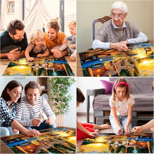 300 Piece Jigsaw Puzzle for Adults, Deer Forest Puzzles 300 Pieces for Adults Fit Together Perfectly, Challenging Puzzle for Friends Family Activity Game Nights- Finished Size 20.5×15 - style: Deer