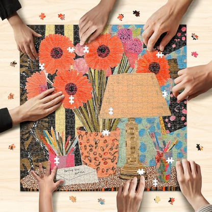 1000 Piece Jigsaw Puzzle for Adults, Artist Desk Puzzle | Oil Painting-Style Artist Desk Scene with Vibrant Art Supplies and Rich Details, 24 x 24 in - color: You Got This!