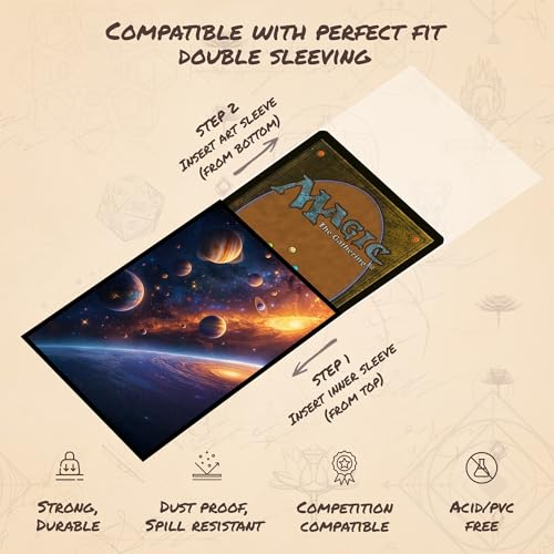 Vivid Space MTG Card Sleeves (Smooth) - 104 Count Standard Size TCG Sleeves - Compatible with Magic The Gathering - Double Sleeving - Original Art Design, Premium Protection - color: Vivid Space