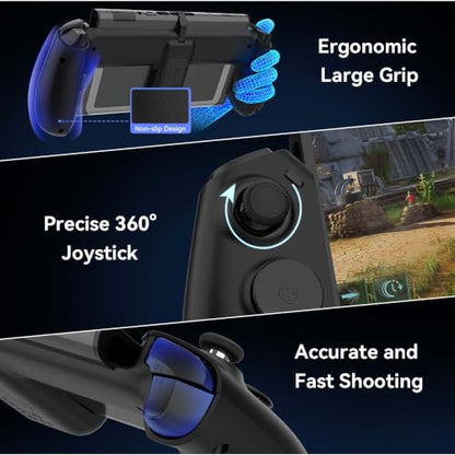 ASRVA Switch 2 Controller | Hall Effect Joystick, 9-Axis Gyro, Turbo, Dual Vibration, 4 Game Card Slots, 2 Replaceable D-pad Caps, Ergonomic Open-Top Replacement Wired Joypad for Nintendo Switch 2（Black） - color: Black