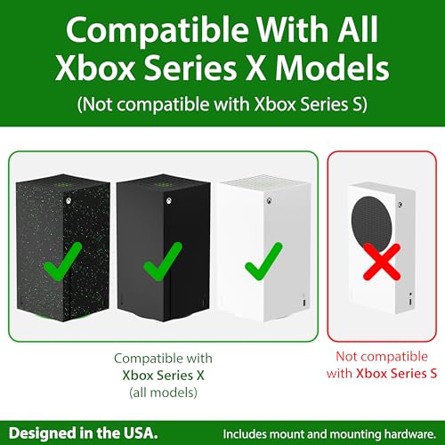 TotalMount for Xbox Series X – Pro Quality, Cooling, Level, Stops Vibration | Designed in USA – Wall Mount Secures Each Side to Prevent Falls – Damper Minimizes Fan Rattling During Gaming - size: Standard Bundle: Wall Mount