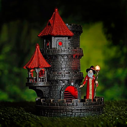 Forged Dice Co. Wizard's Castle Dice Tower - Hand Painted - Fits Dungeons and Dragons Dice - Red - color: Red Wizard