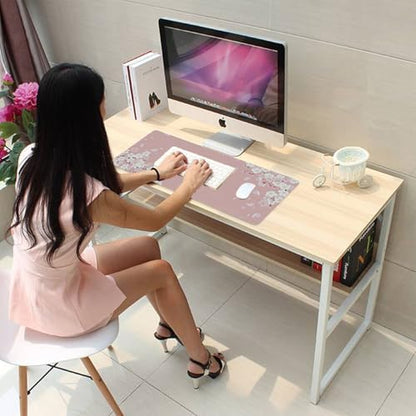 Pink Cherry Blossom Large Mouse Pad Desk Mat, 27.5x11.8in Japanese Sakura Floral Extended Keyboard Mousepad with Stitched Edges, Non-Slip Waterproof Rubber Base for Office, Computer & Laptop - color: Pink Cherry Blossoms