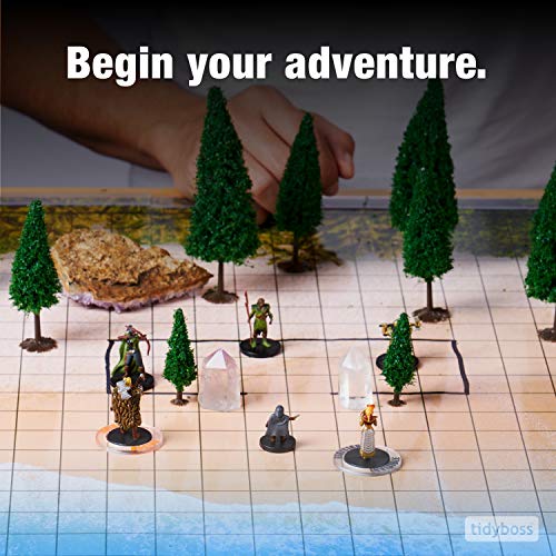 Tidyboss d&d Starter Set | 2 X Double Sides 4 Terrains 24x 36 Game Grid Mat | DND Accessories Includes Dry Erase Markers, Eraser and Clips - color: 2-pack