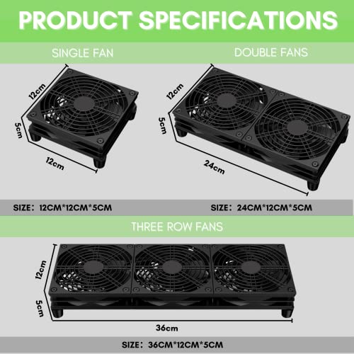 VTRETU Quiet USB Interface Cooling Fan,Used for Router Rack DIY Audio Video Network Cabinet Server Cooling Project and Equipment Workstation Xbox PS5 Cooling Accessories（120 * 120 * 25mm - style: 120mm