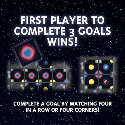 Four Corners Galaxy, Tile Placement Strategy Board Game, 1-6 Players | Pattern Matching, Tip-Pivot Board, 78 Puzzle Tiles, 20-40 Minutes, For Ages 8+