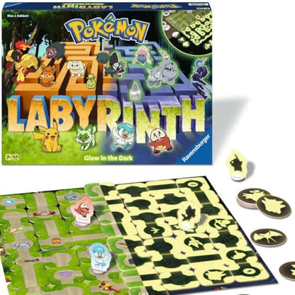 Ravensburger Pokémon Labyrinth Glow in the Dark - Sliding Fun with Your Favorite Pokémon - Playable in Light and Dark for 2-4 Players Ages 7 and Up - style: Pokémon Labyrinth Glow in the Dark
