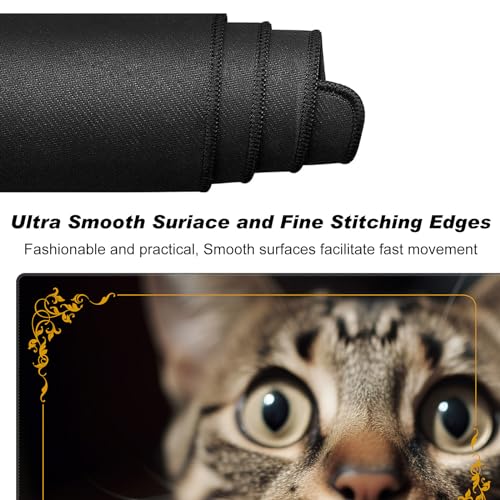 DEGDFSGR Magic The Gathering Playmat 24 x 14 inches, Surprised Cat Cute Cat - color: Surprised Cat Cute Cat, size: 24" x 14"