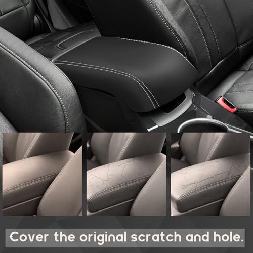 ramuel Center Console Armrest for Ford Escape 2013 2014 2015 2016 | Anti-Scratch ，Non-Slip ，PU Leather ，Easy Install - size: for Escape 2013 2014 2015 2016