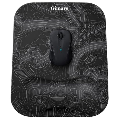 Gimars Large Smooth Superfine Fibre Memory Foam Ergonomic Mouse Pad Wrist Rest Support Mousepad with Nonslip Base for Laptop, Computer, Gaming & Office,Free Coaster Include-Topographic Map - color: Topographic Map