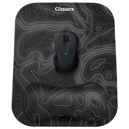 Gimars Large Smooth Superfine Fibre Memory Foam Ergonomic Mouse Pad Wrist Rest Support Mousepad with Nonslip Base for Laptop, Computer, Gaming & Office,Free Coaster Include-Topographic Map - color: Topographic Map