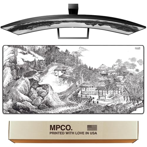 MPCO. Original Large Gaming Desk Mat – 36" x 17" Duraglyde Ukiyo-E Whiling Away Full Desk Mouse Pad for Smooth Precision – Non-Slip, Washable Extra-Large PC Mouse Pad for Gaming Sessions - color: Whiling Away - DuraGlyde, size: 36L x 17W inches