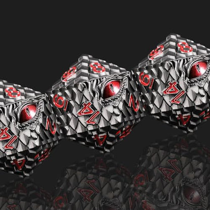 1 die Metal D20 DND Dice - Dragon Scale Metallic 20 Sided Giant Polyhedral Dice,35mm Large Dragon Eye Metal D&D Dice for Dungeons and Dragon Tabletop Game(Black Dragon Scale) - color: Black Dragon Scale