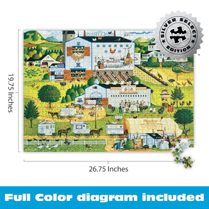 Buffalo Games - Charles Wysocki Sunny Side - 1000 Piece Puzzle for Adults | Art by Charles Wysocki, Silver Select, Foil Finish, Size 26.75 x 19.75, Includes Poster, Recycled Board, Giftable Display Box