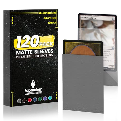 120Pack Card Sleeves for Trading Cards,Matte Card Sleeves Deck Card Covers | Deck Card Protectors, Standard Perfect Shuffling, Baseball Card,Sports Cards,Game Card, 66x91mm, Gray - color: Dark Grey, size: 120 pack Card Sleeves