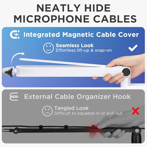 InnoGear Low Profile Mic Arm Boom Arm Microphone Stand Desk Mount, White | Multiple Adapters, 3.3 lb Weight Capacity, Fit Blue Yeit Nano, Vibration Resistant, Adjustable Angle - color: White, style: Low Profile Mic Arm