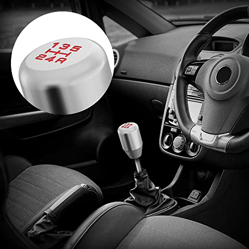 Silver 6 Speed Weighted Manual Automatic Gear Shifter Shift Knobs Lever with 4 Black Metal Adapters Fit Compatible with Manual Cars Most Automatic Cars - color: AAL-Y-02-02