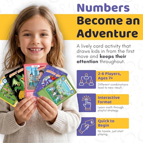 Matica Quest: The Fantasy Math Card Game for Kids Ages 7+, Educational Strategy Game on Place Value & Probability, Fun Family or Classroom Play, 2–6 Players