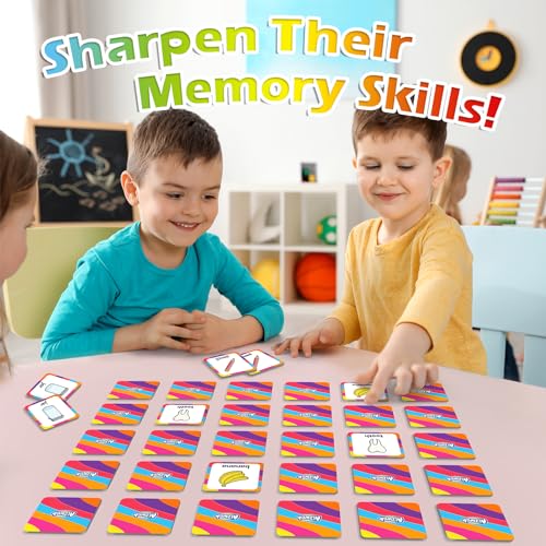 Aizweb First Words Match Game,Memory Game,52 Pcs Toddler Baby Flash Cards,Educational Toys for Pre K Preschool Kindergarten Learning Activities,Speech Therapy Materials Classroom Must Haves - style: First Words