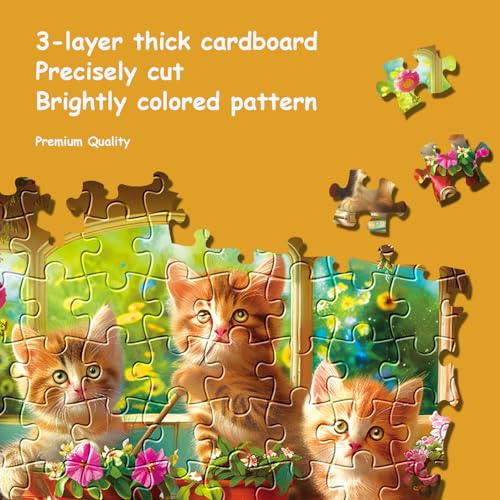 Jigsaw Puzzles 2 Pack 1000 Pieces - Puzzles for Adults - Cats Kitten in Flower Room - Funny Pets Puzzles for Adults 1000 Pieces and up - color: Cats Kitten in Flower Room & Paris