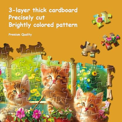 Jigsaw Puzzles 2 Pack 1000 Pieces - Puzzles for Adults - Cats Kitten in Flower Room - Funny Pets Puzzles for Adults 1000 Pieces and up - color: Cats Kitten in Flower Room & Paris