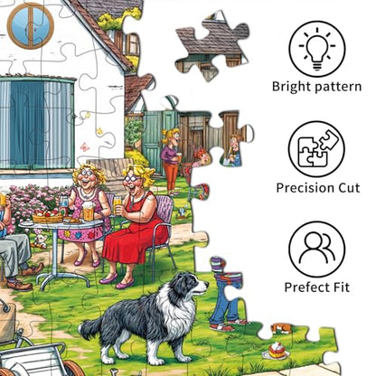 Puzzles for Adults 1000 Pieces, Warm Courtyard Jigsaw Puzzle with 1:1 HD Poster, Perfect Interlocking No Dust, Stress Relief Ideal Gift for Family Games - color: Warm Courtyard