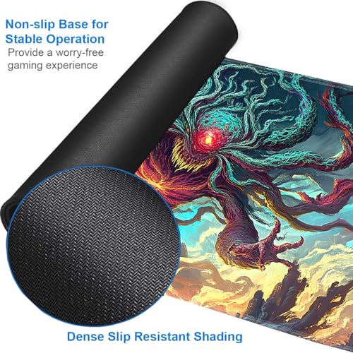 for MTG Game Playmat - 24 x 14 inches with Dices and Storage Bags, Non-Slip Base for TCG and Board Game Card Mats, Trading Card Games Mat, Demon in The Sky Pattern Collectible Card Playmats - color: Jv-playmat-p7-1-g192