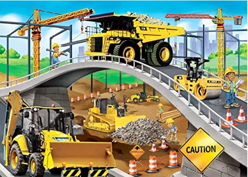 LELEMON Puzzles for Kids Ages 4-8,Construction Site 100 Piece Puzzles for Kids,Educational Kids Puzzles Jigsaw Puzzles in a Metal Box,Children 100 Piece Puzzle Games Puzzle Toys for Girls and Boys | Construction Site Kids Puzzles Jigsaw Puzzles for Kids A