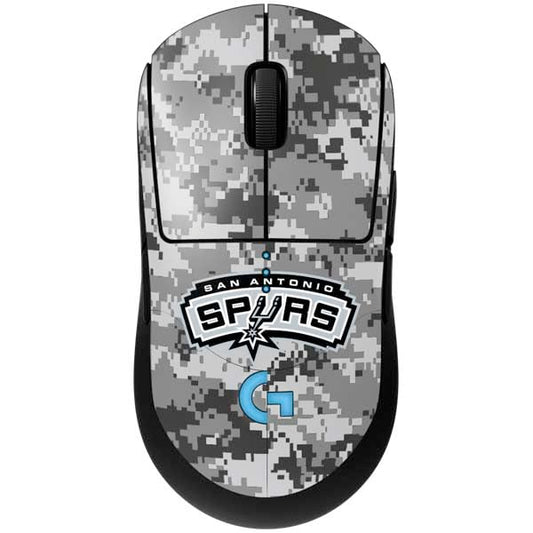 Skinit Decal Other Skin Compatible with G Pro Wireless Gaming Mouse - Officially Licensed NBA San Antonio Spurs Digi Camo Design - color: Grey - CMONBA27