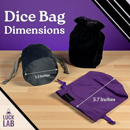 Velvet Drawstring Dice Bag - Set of Three Colors - Dungeons and Dragons Fabric/Standing Cotton Fabric Dice Bags/D&D Dice Pouch/Small Pouch/Velvet Jewelry Bag (Purple, Black, Grey) - color: Purple, Black, Grey