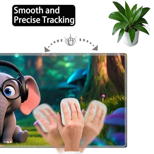 Large Gaming Mouse Pad Set with Wrist Support – 31.5" x 11.8" 4-in-1 XXL Mousepad with Keyboard Wrist Rest, Mouse Wrist Rest & Coaster – Ergonomic Desk Mat for Office, Home – Cute Baby Elephant - color: Cute Baby Elephant