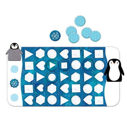 Mudpuppy Penguin's Iceberg Adventure Cooperative Game from Shape Matching Game with 1 Game Board, 2 Penguin Movers, 1 Snowflake Token, 29 Tiles & Wildlife Facts, Perfect for Family Game Night, 3++ - color: Penguin Iceberg