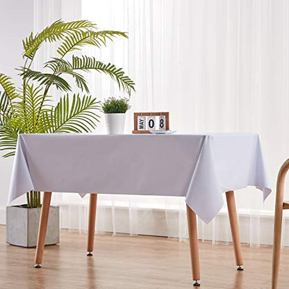 NLMUVW White Square Vinyl Tablecloth 48 Inch 100% Waterproof Oil Proof PVC Table Cloth Wipe Clean Table Cover for Kitchen Dining Picnic, 48 x 48 Inch - color: White, size: 48" x 48" (Square)